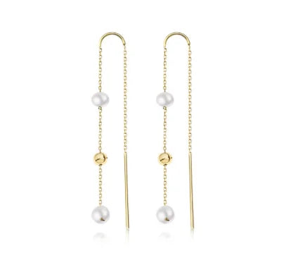 Veloura Pearl Elegance Earrings –  Silver Luxury