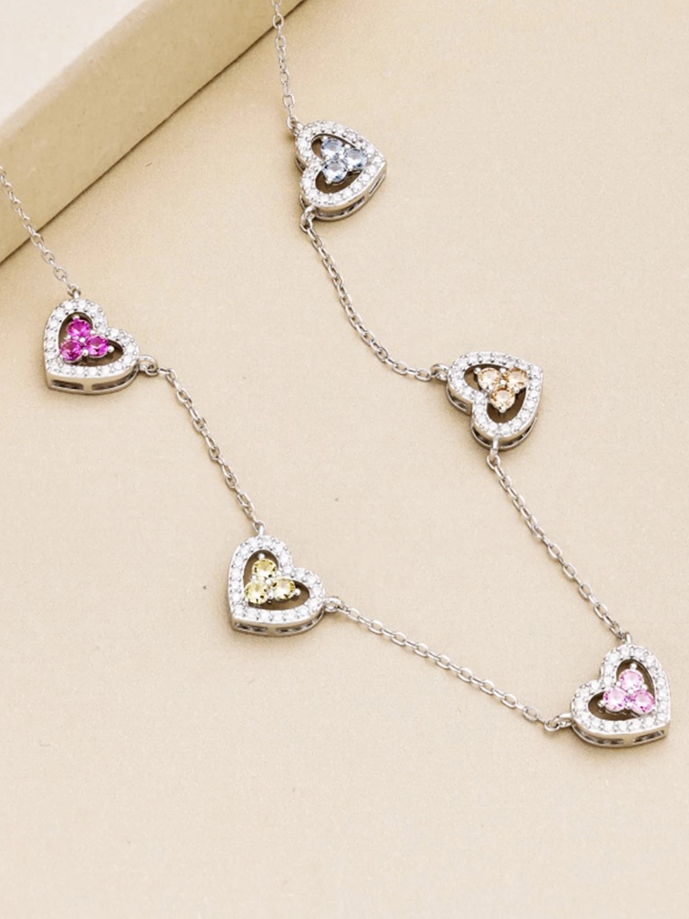 Veloura Hollow Heart Zircon Necklace