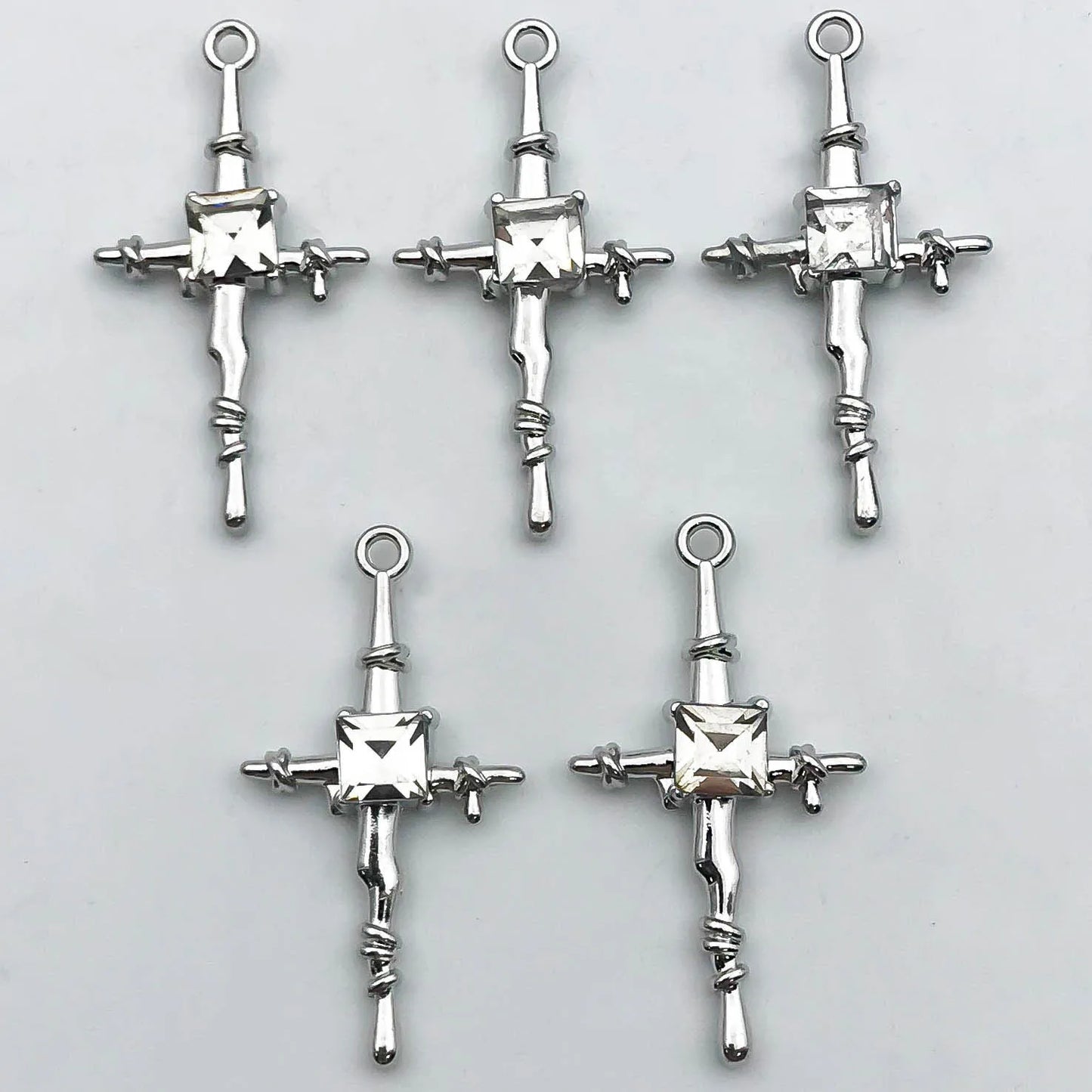 Veloura Butterfly & Cross Metal Alloy Charms - Black Series Pendants