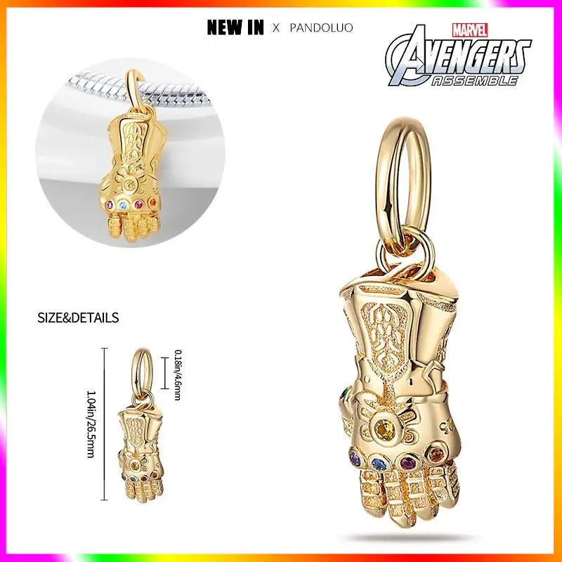 Marvel Captain America Wolverine Charm Beads Sterling Silver