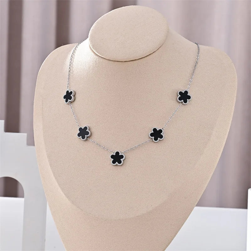 Veloura Fleur Clover Necklace – Stainless Steel