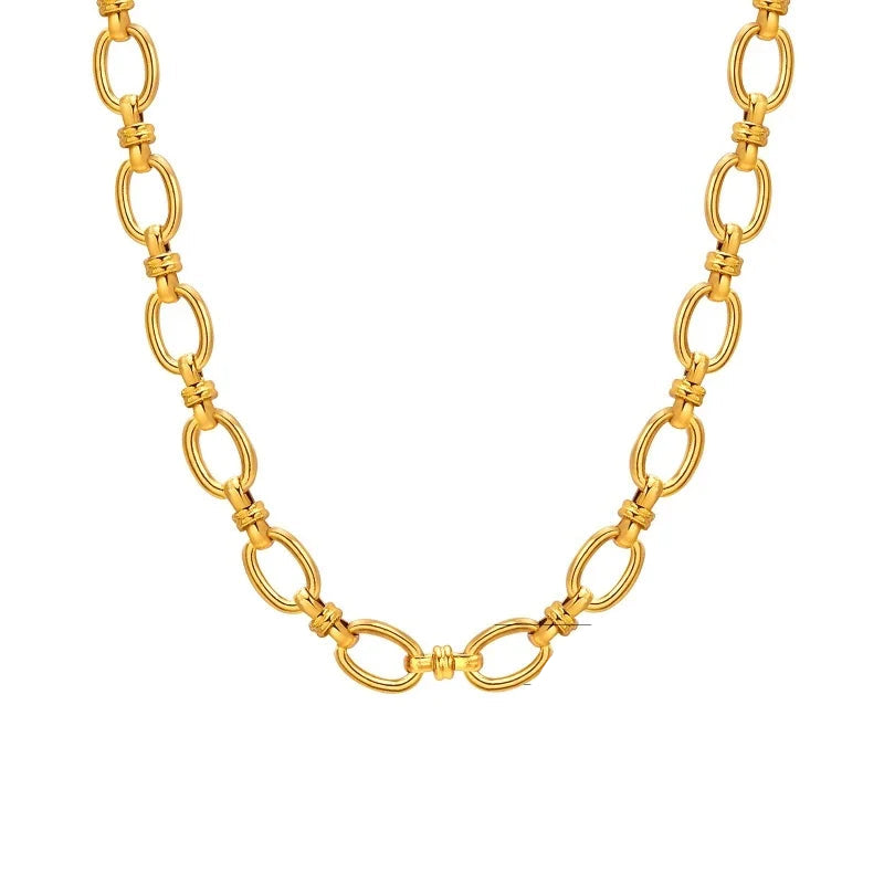 Veloura Luxe Paperclip Necklace – Gold Plated Stainless Steel