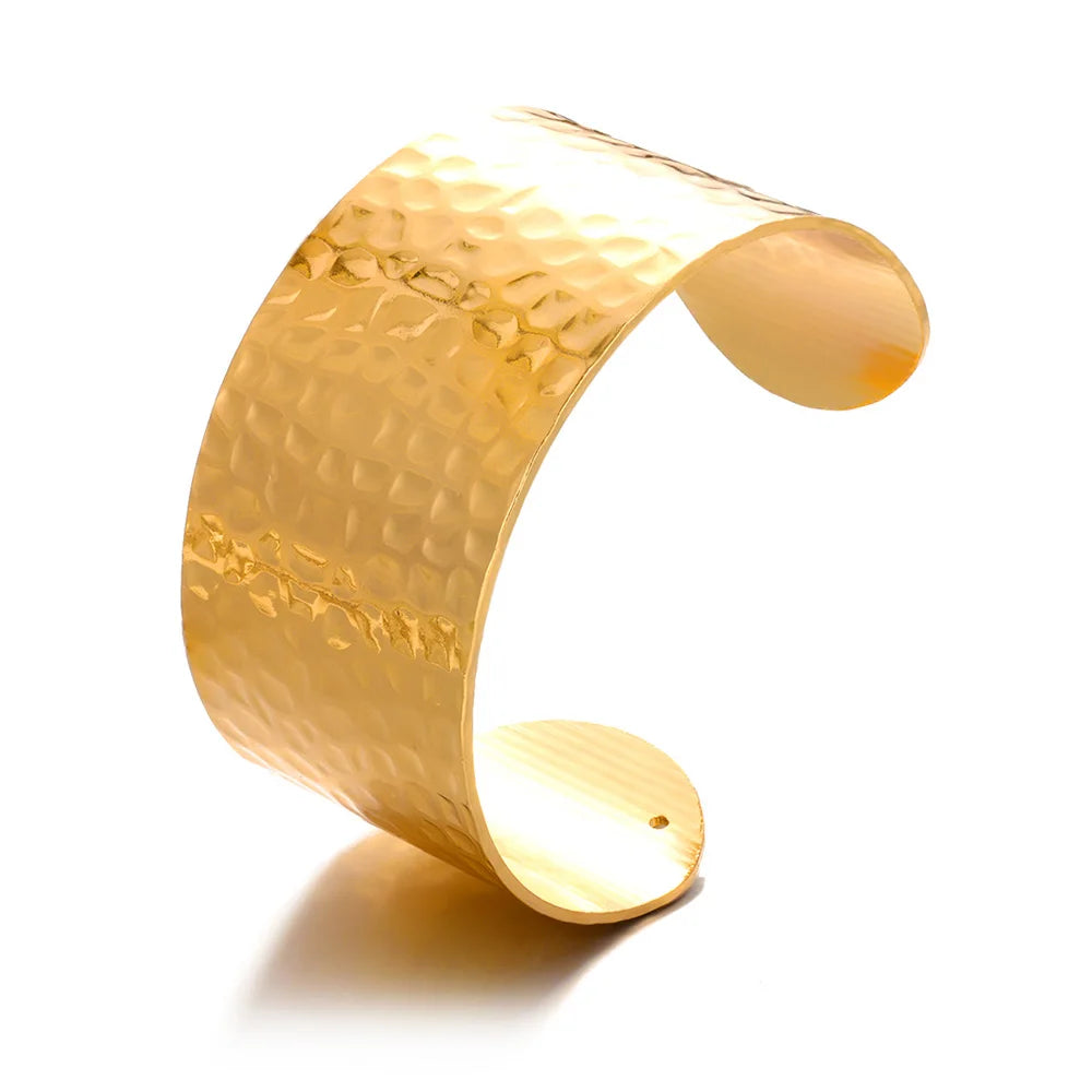 Veloura Floral Cuff Bangle - Gold-Plated Stainless Steel