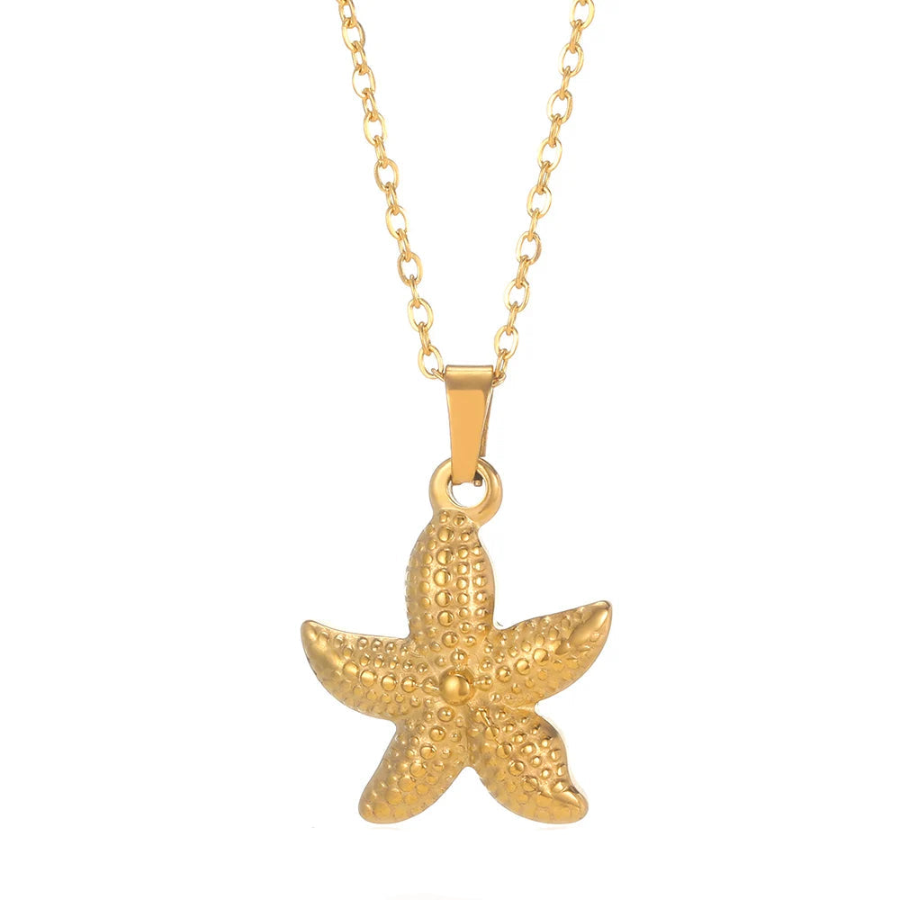 Veloura Oceana Pendant Necklace – Conch Shell Starfish Design