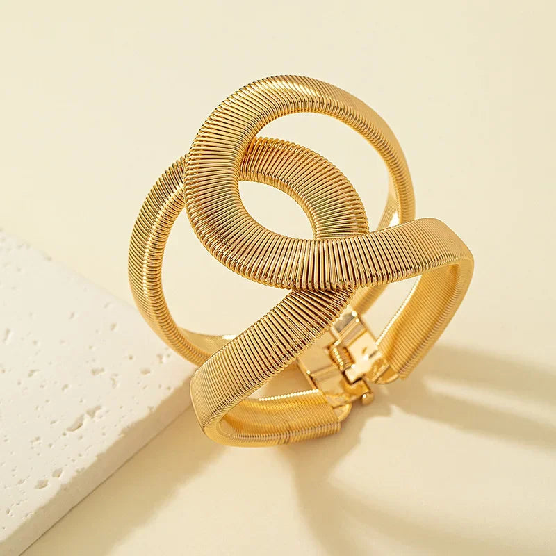 Veloura Spring Cuff Bracelet - Luxe Alloy