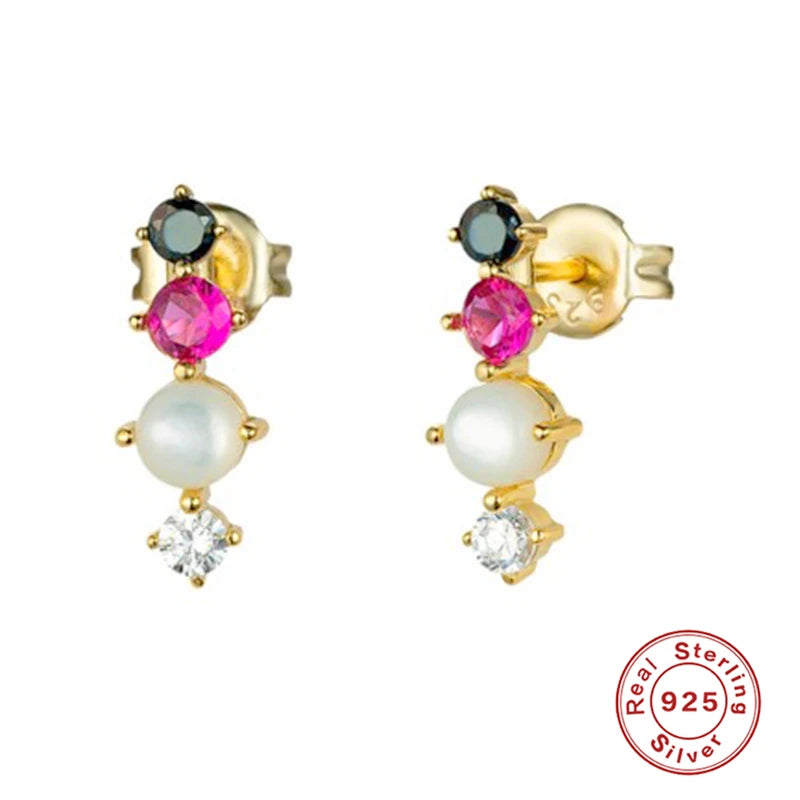 Veloura Pearl Elegance Earrings –  Silver Luxury