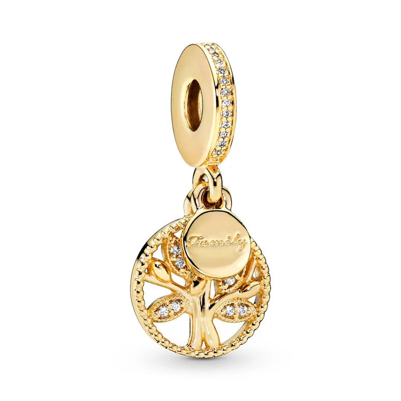 Veloura Family Tree Charm - 925 Sterling Silver & Gold-Plated