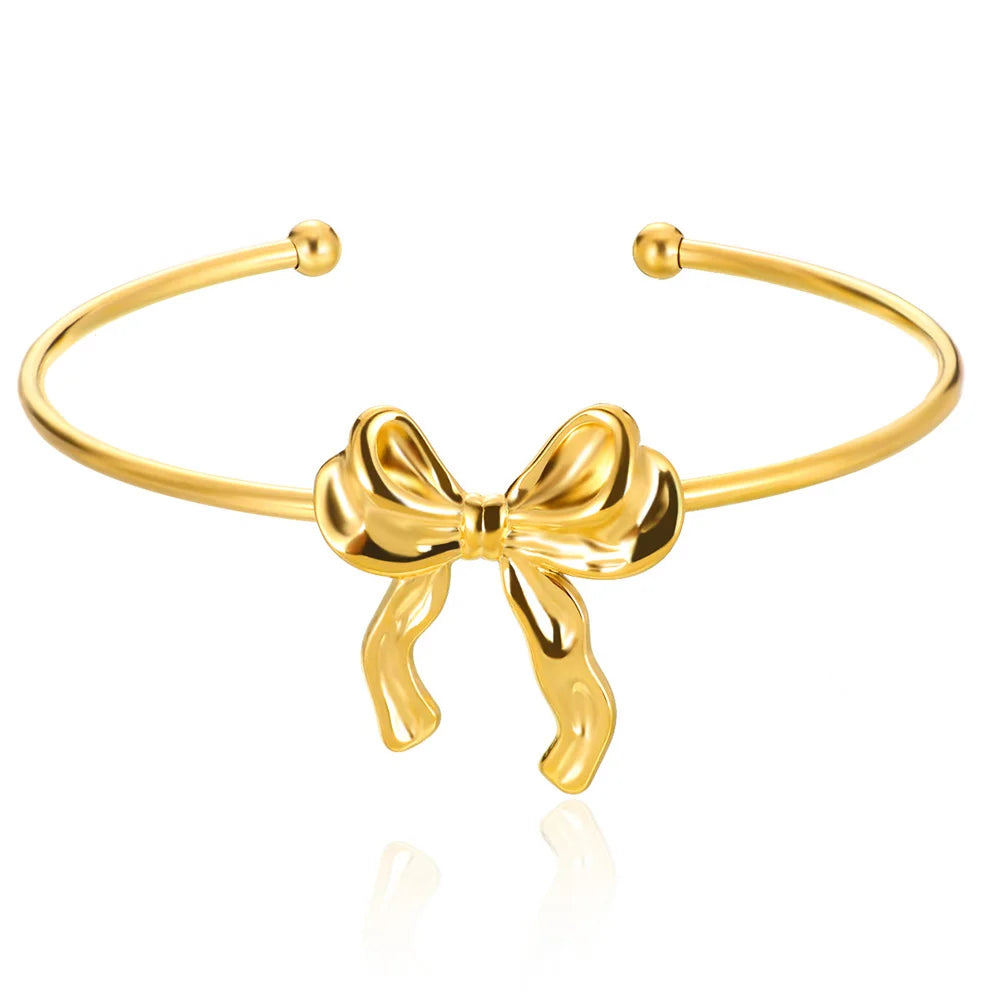 Veloura Floral Cuff Bangle - Gold-Plated Stainless Steel