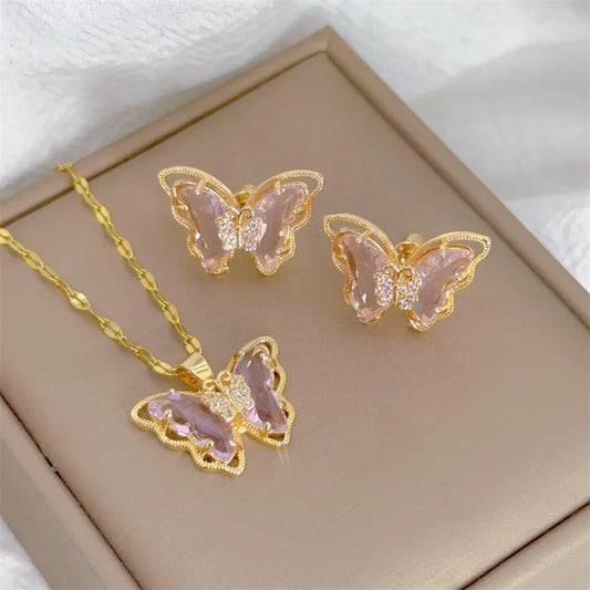 Veloura Celeste Butterfly Set – Micro-Inlaid Zircon