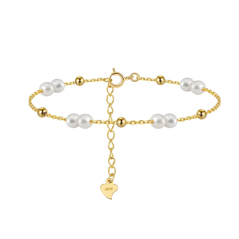 Veloura Gold Pearl Bead Bracelet