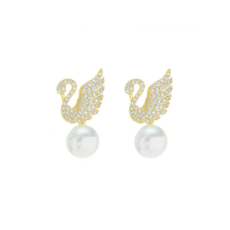 Veloura Swan Zircon Studs - S925 Sterling Silver