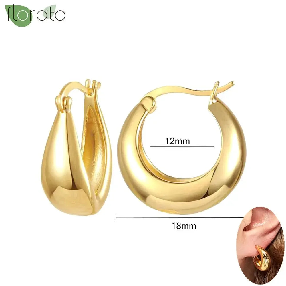 Veloura Vintage Gold Hoop Earrings – 925 Sterling Silver Elegance