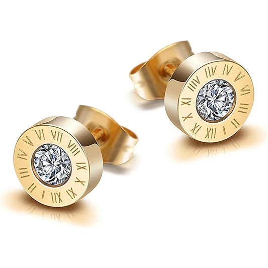 Veloura Roman Numeral Studs - Acrylic & Stainless Steel