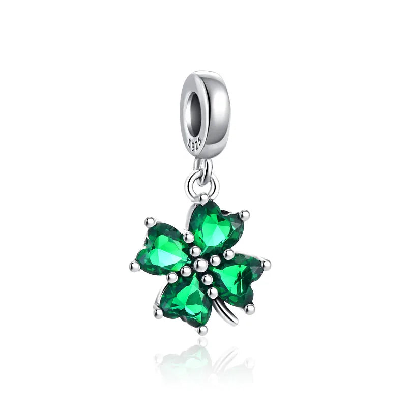 Green Clover Bead Pendant for European DIY Bracelet