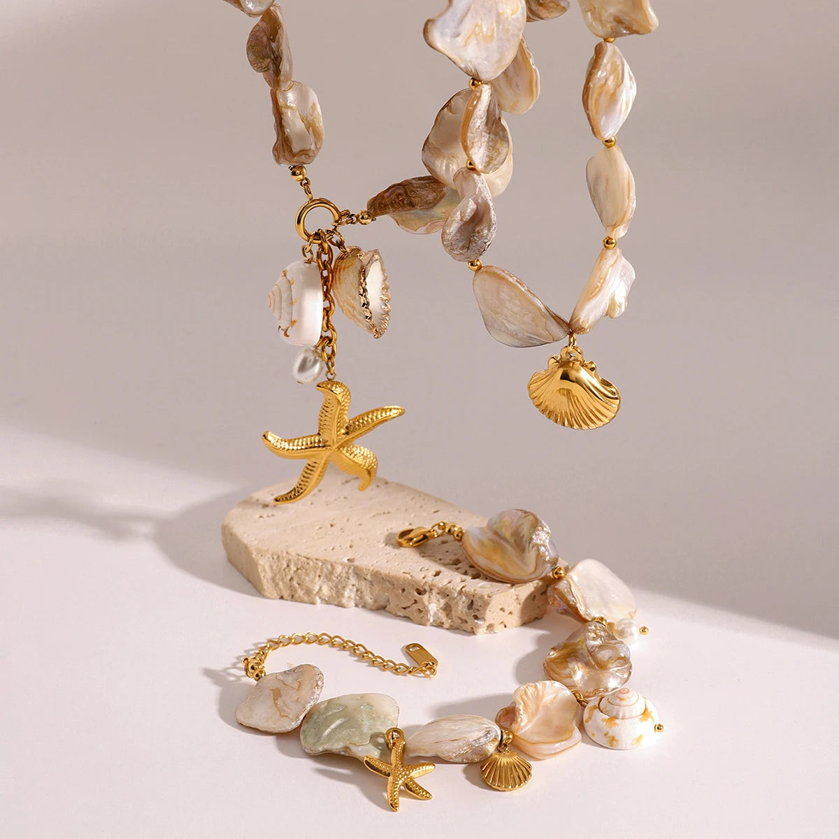 Veloura Ocean Charm Set - Shell, Starfish & Metal Elements