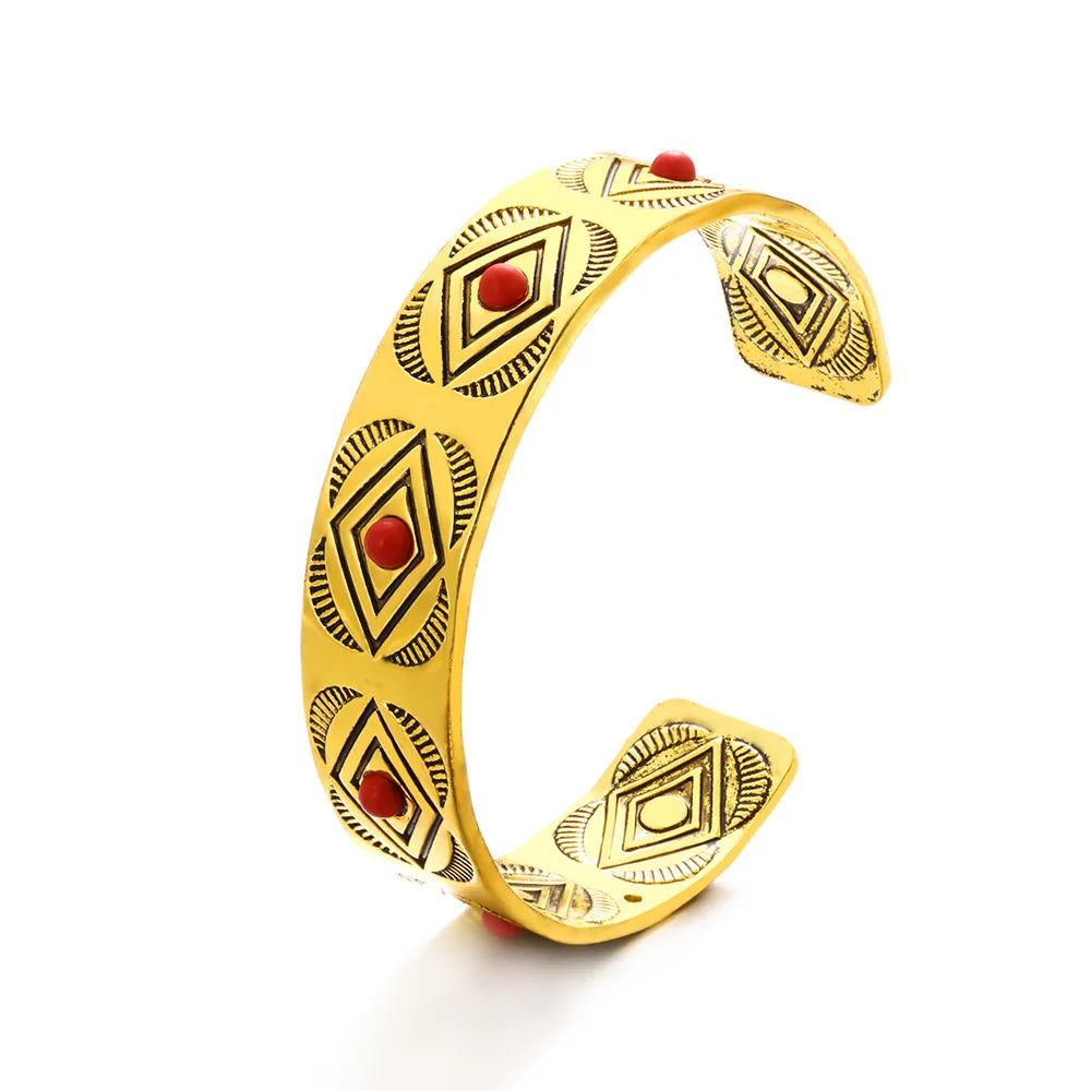 Veloura Floral Cuff Bangle - Gold-Plated Stainless Steel