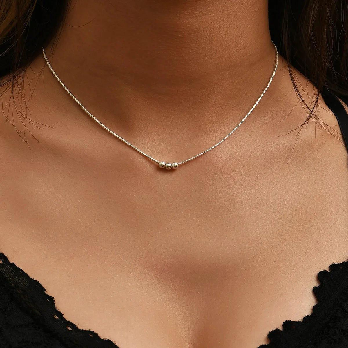 Veloura Stainless Steel Charm Necklace – Gold & Silver Tone Metal Pendants