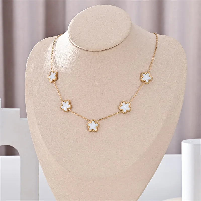 Veloura Fleur Clover Necklace – Stainless Steel