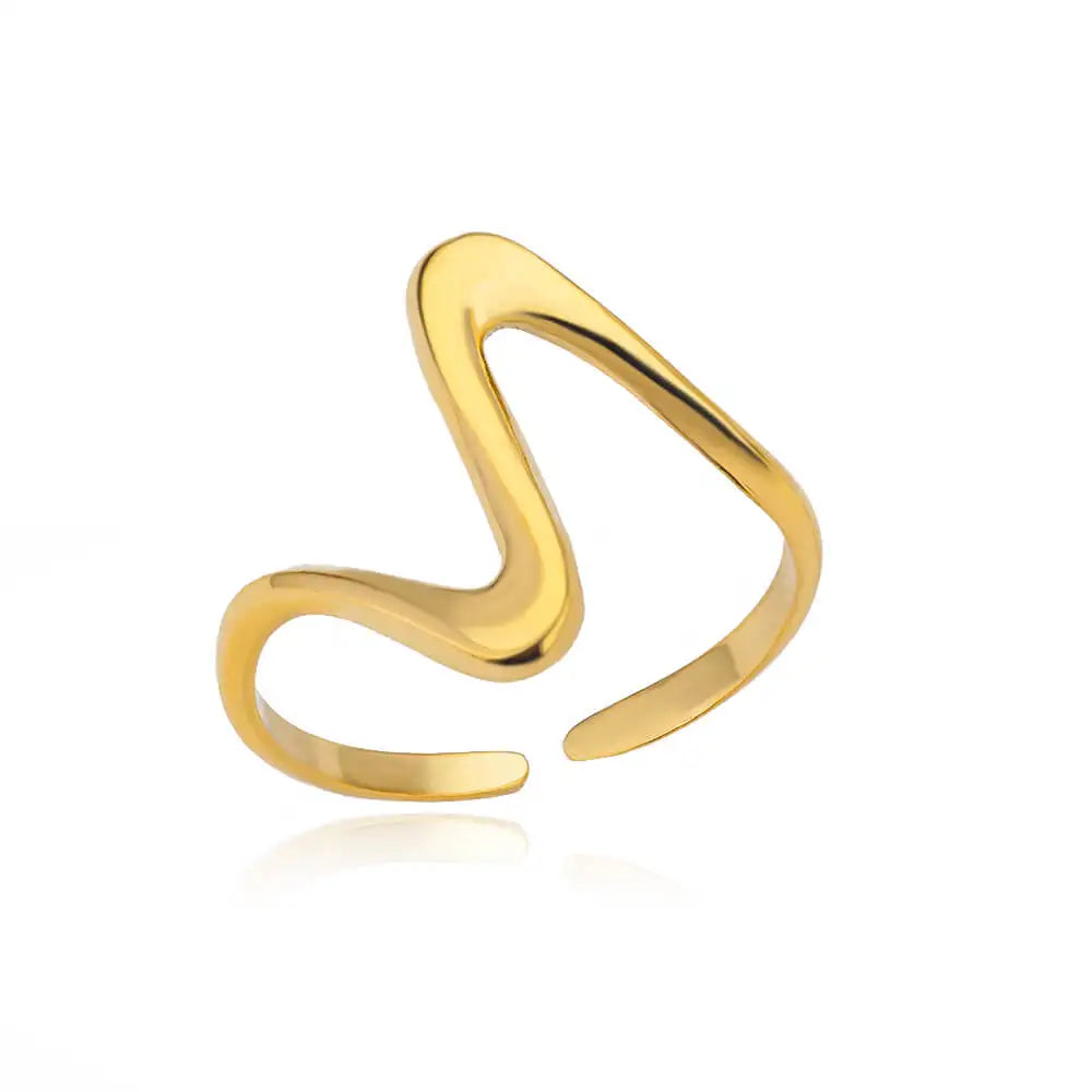 Veloura Aurelia Rings – Stainless Steel Classic Gold Wedding Design