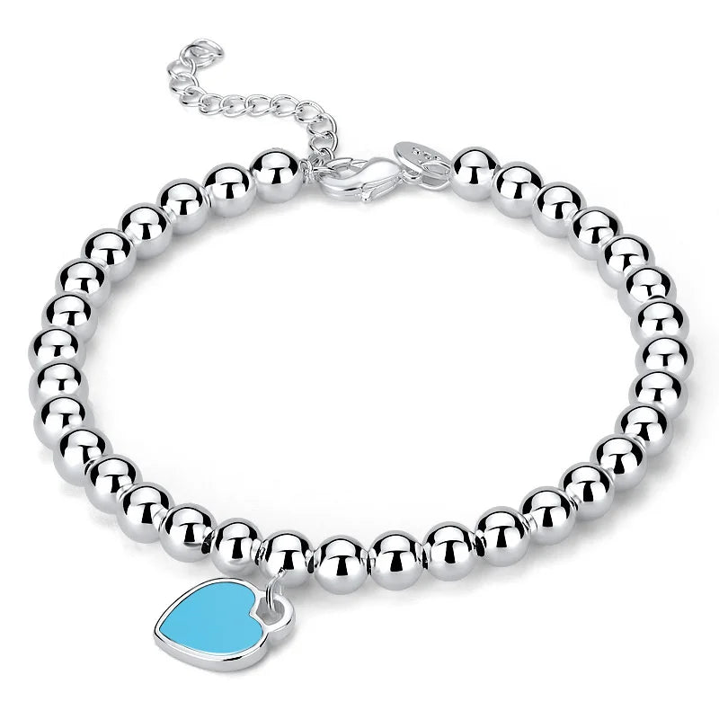 Veloura Heart Pendant Bracelet - 925 Sterling Silver