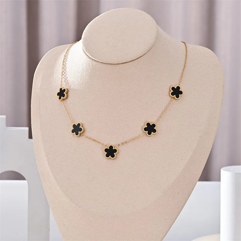 Veloura Fleur Clover Necklace – Stainless Steel