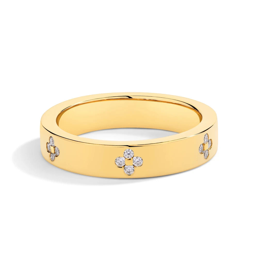 Veloura Clover Moissanite Ring -  Gold-Plated Sterling Silver