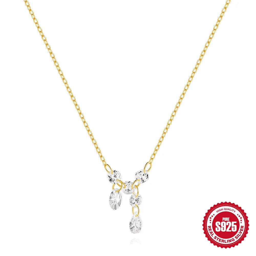 Veloura Eternal Heart Necklace –  Zircon Water Drop Design