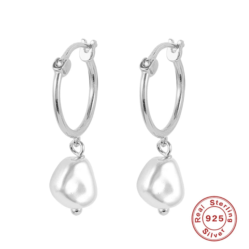 Veloura Pearl Elegance Earrings –  Silver Luxury