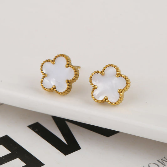 Veloura Blossom Luxury Earrings – Stainless Steel Clover Elegance