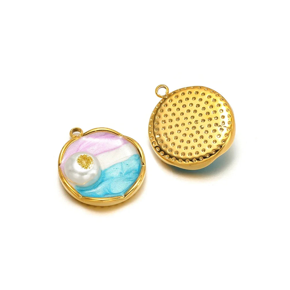 Veloura Macaron Rose Charm Set - Enamel & Stainless Steel