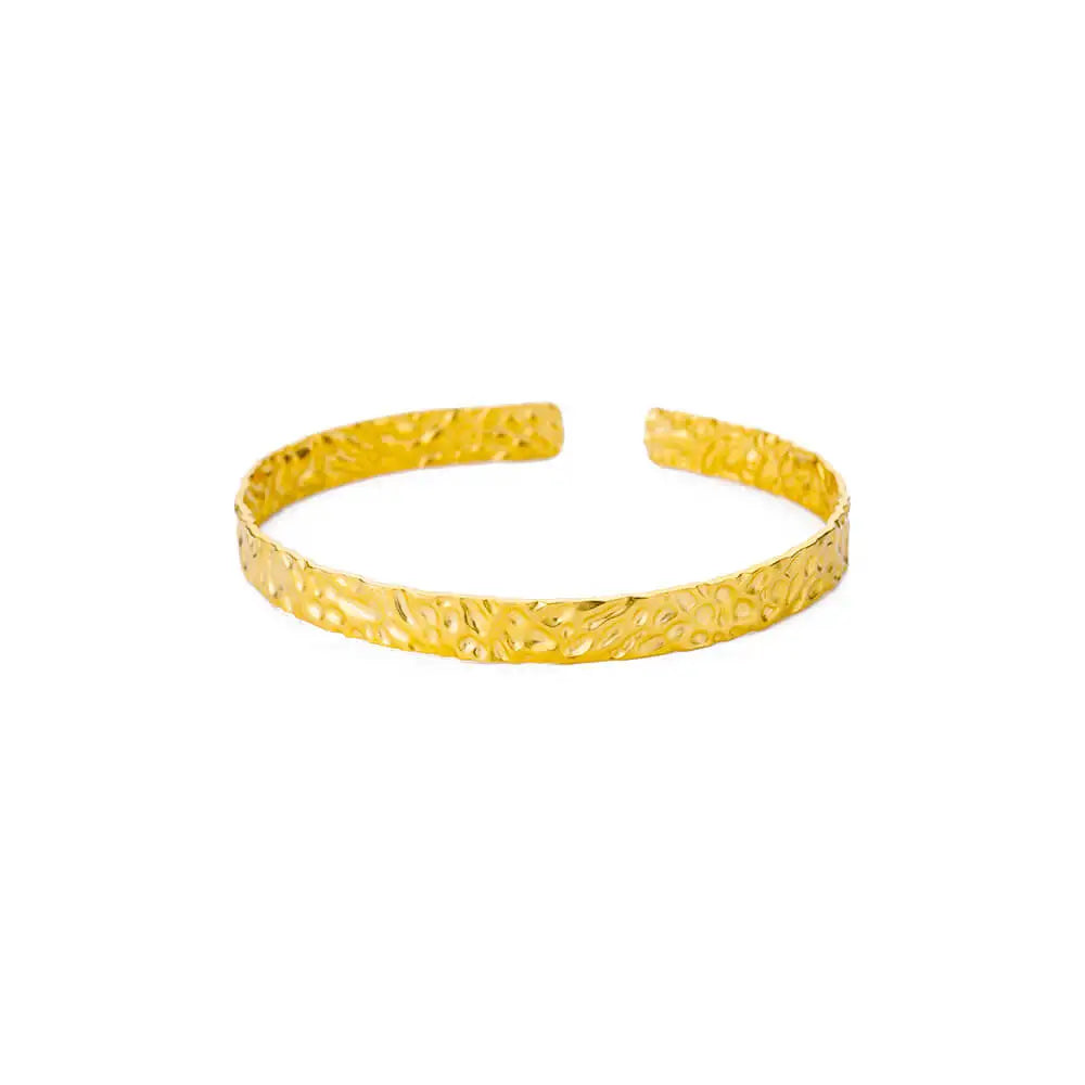 Veloura Floral Cuff Bangle - Gold-Plated Stainless Steel