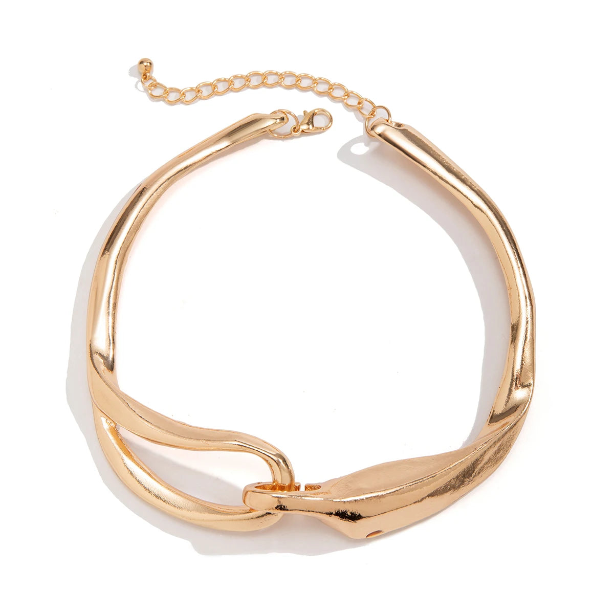 Veloura Buckle Collar Choker – Gold Punk Heavy Metal Necklace