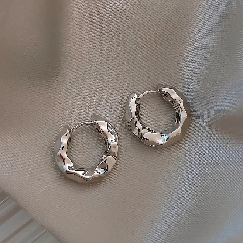 Veloura Royal Circle Hoop Earrings – Sterling Silver Elegance