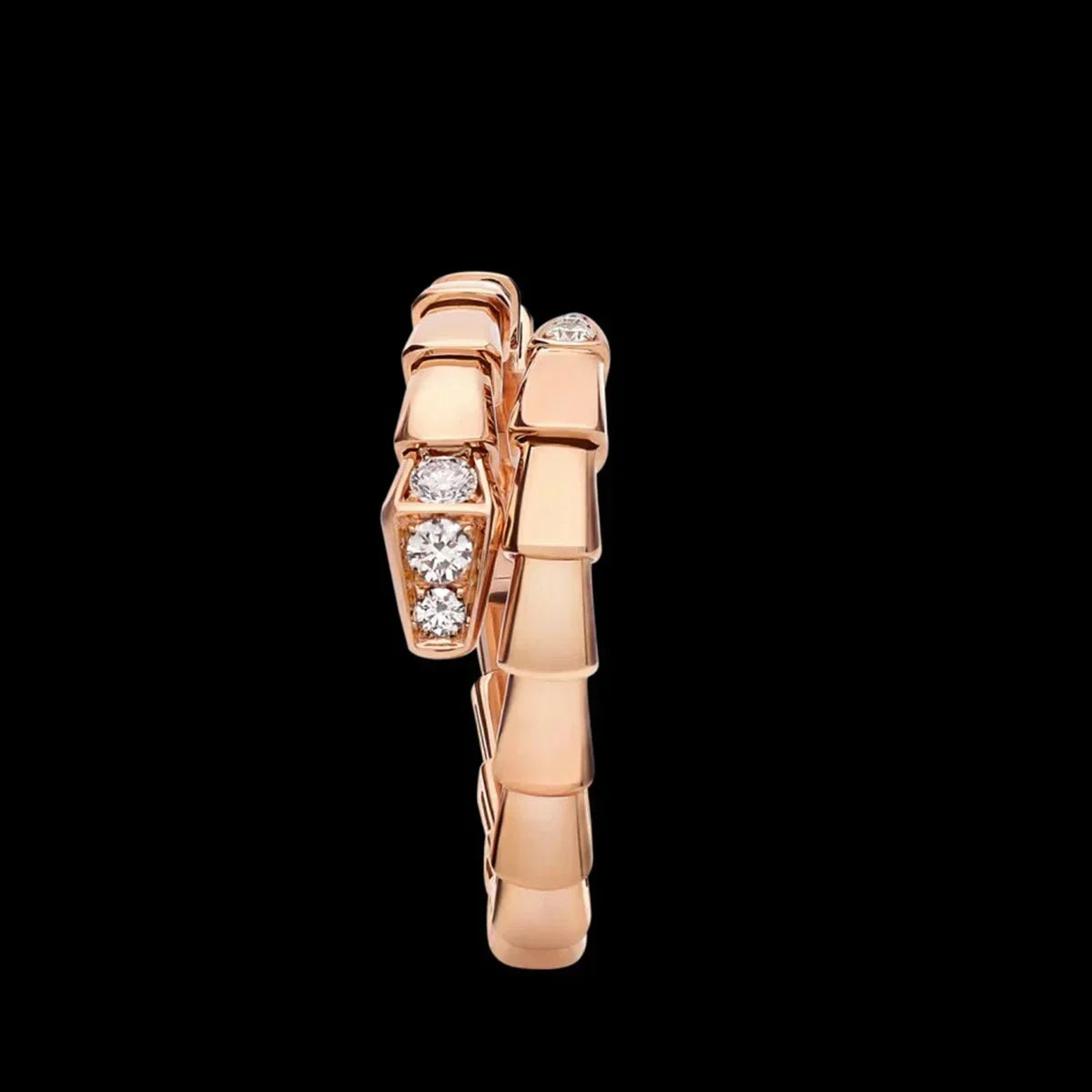 Veloura Serpenti Viper Ring – Sterling Silver Pavé Diamond Elegance