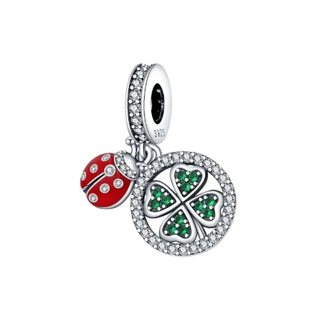 Green Clover Bead Pendant for European DIY Bracelet