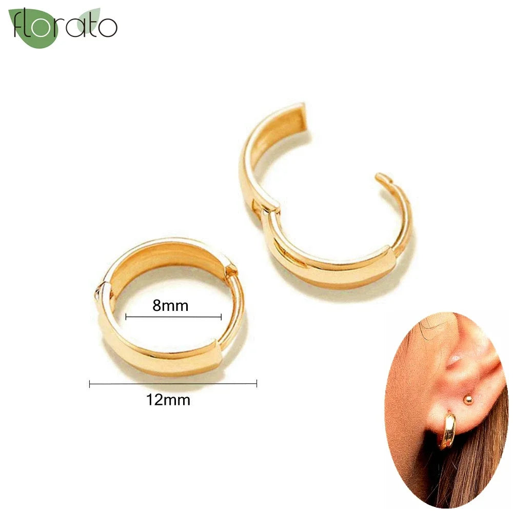 Veloura Vintage Gold Hoop Earrings – 925 Sterling Silver Elegance