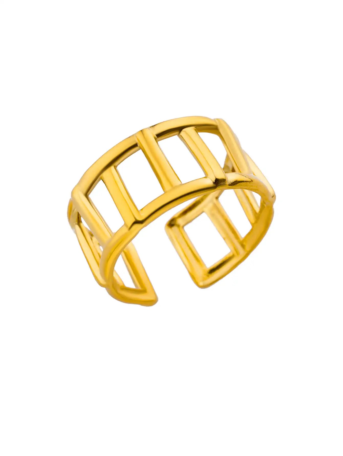 Veloura Aurelia Rings – Stainless Steel Classic Gold Wedding Design