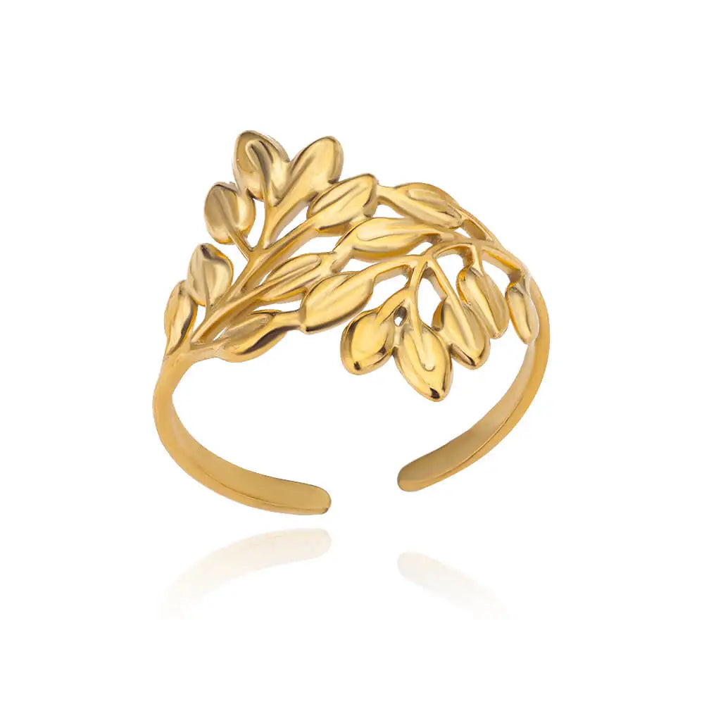 Veloura Aurelia Rings – Stainless Steel Classic Gold Wedding Design