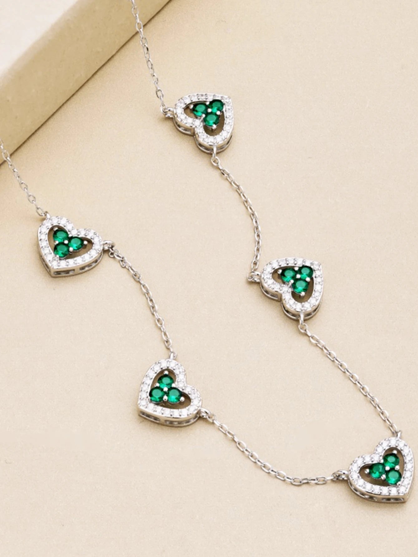 Veloura Hollow Heart Zircon Necklace