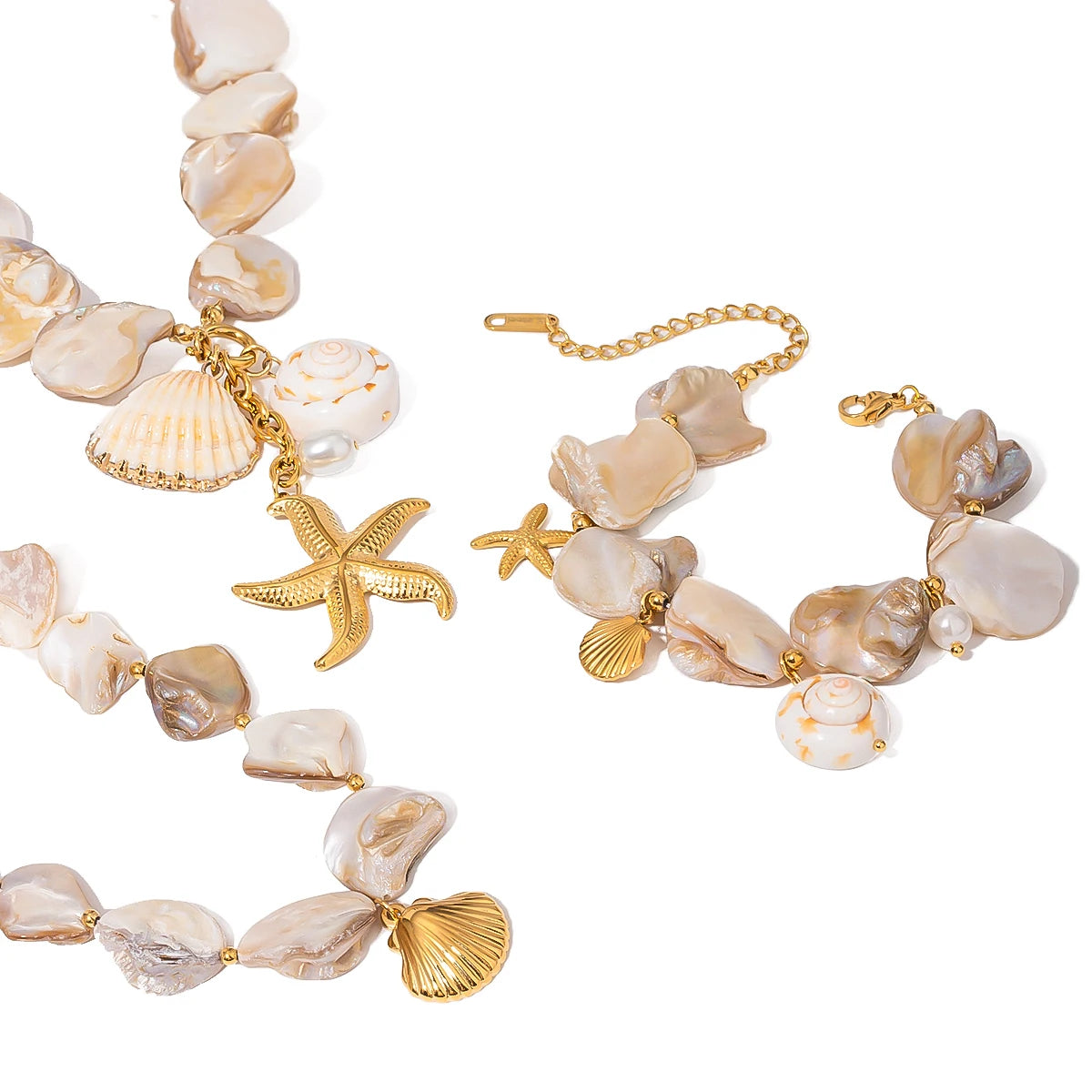 Veloura Ocean Charm Set - Shell, Starfish & Metal Elements