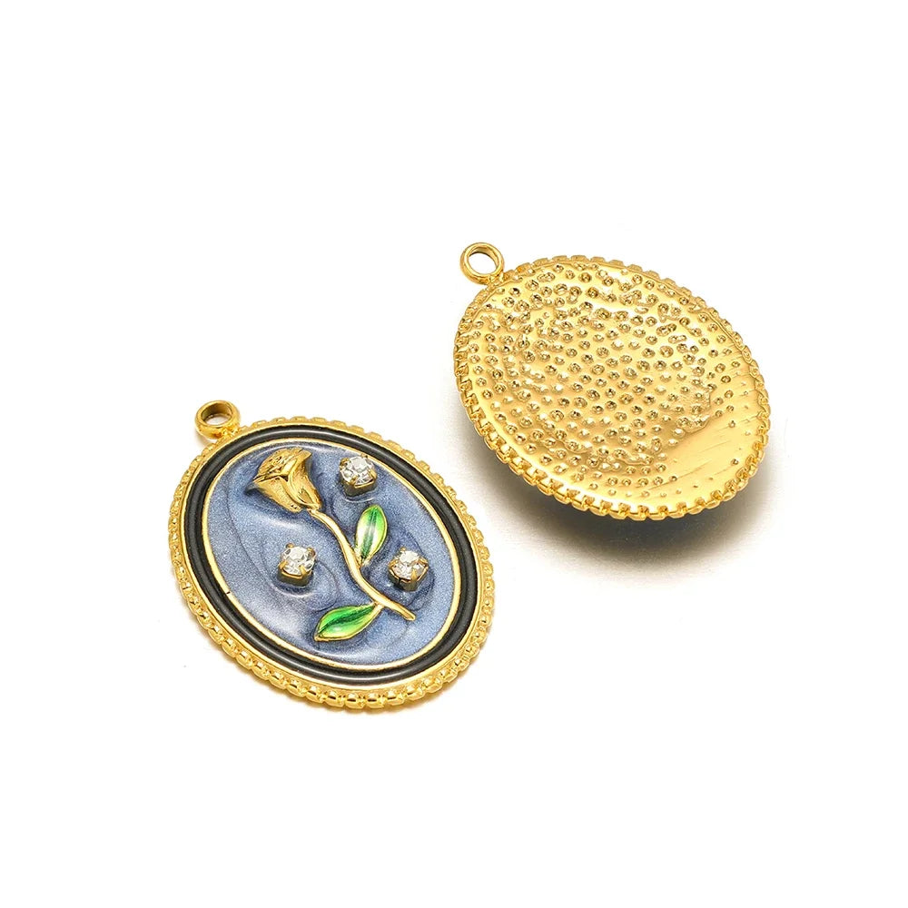 Veloura Macaron Rose Charm Set - Enamel & Stainless Steel