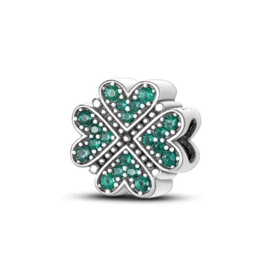 Veloura Green Clover Bead - 925 Sterling Silver Plated