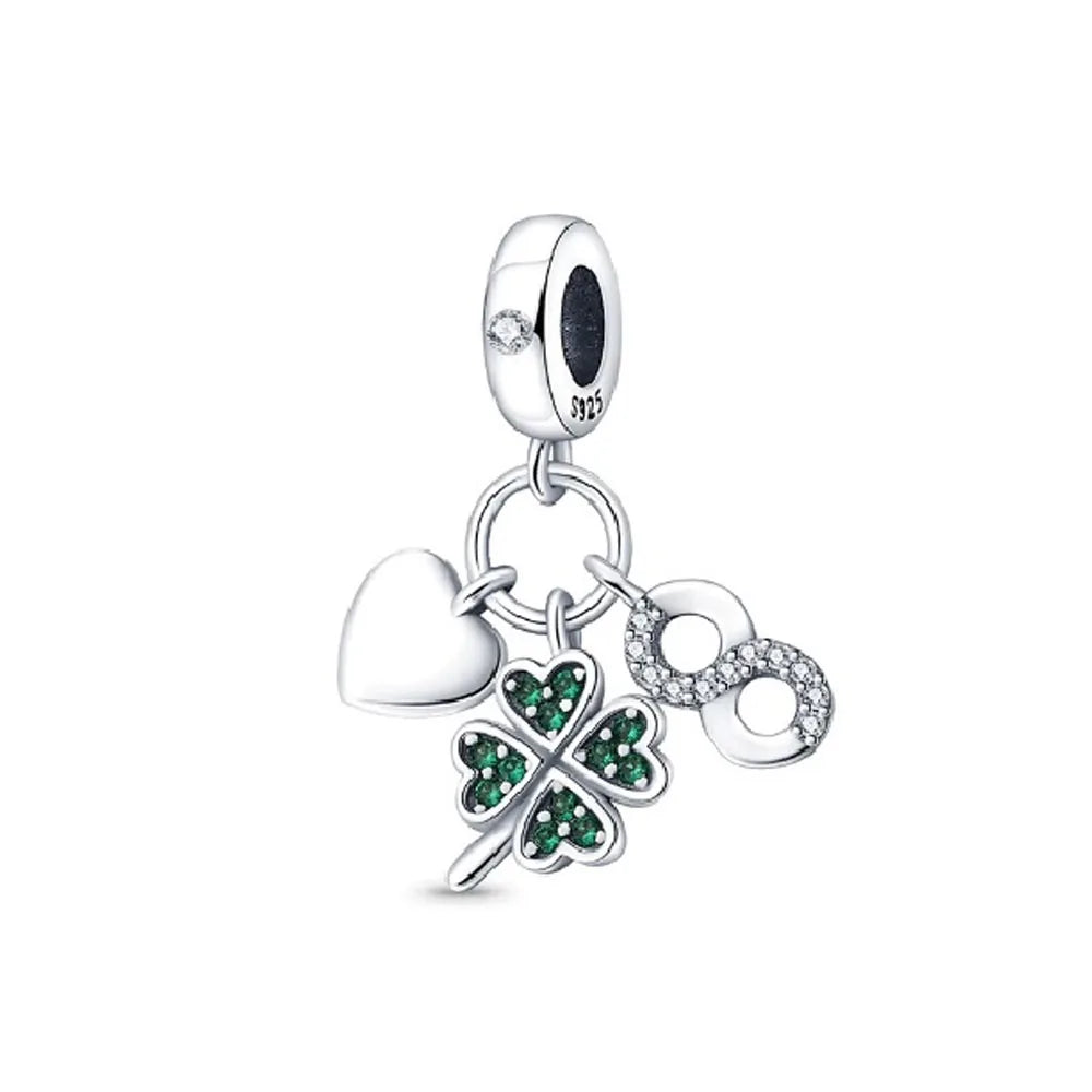 Veloura Green Clover Bead - 925 Sterling Silver Plated