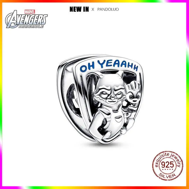 Marvel Captain America Wolverine Charm Beads Sterling Silver